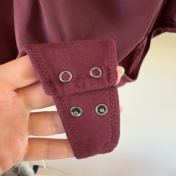 Abercrombie One-Shoulder Burgundy Bodysuit - Picture 5 of 5